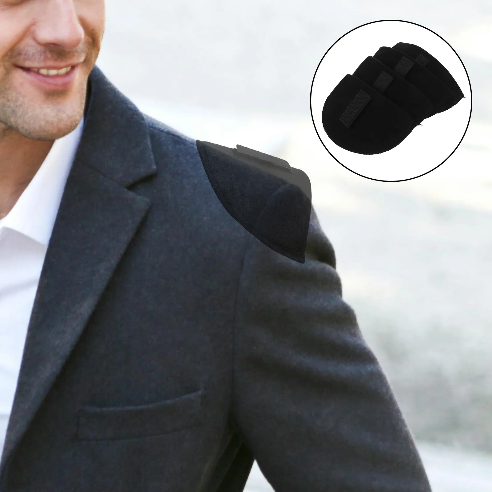 4Pcs Thin Breathable Shoulder Pads Foam Sew-in Enhancer for Blouses T-Shirts Jackets Coats Dresses Professional Sharp