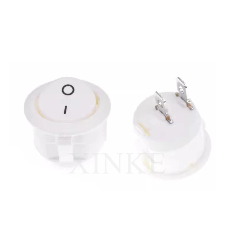 10 Stück Snap-In-Schalter ein aus 2 Pin Round Snap Rocker Boot Schalter AC für Auto Auto Boot Haushalts geräte weiß