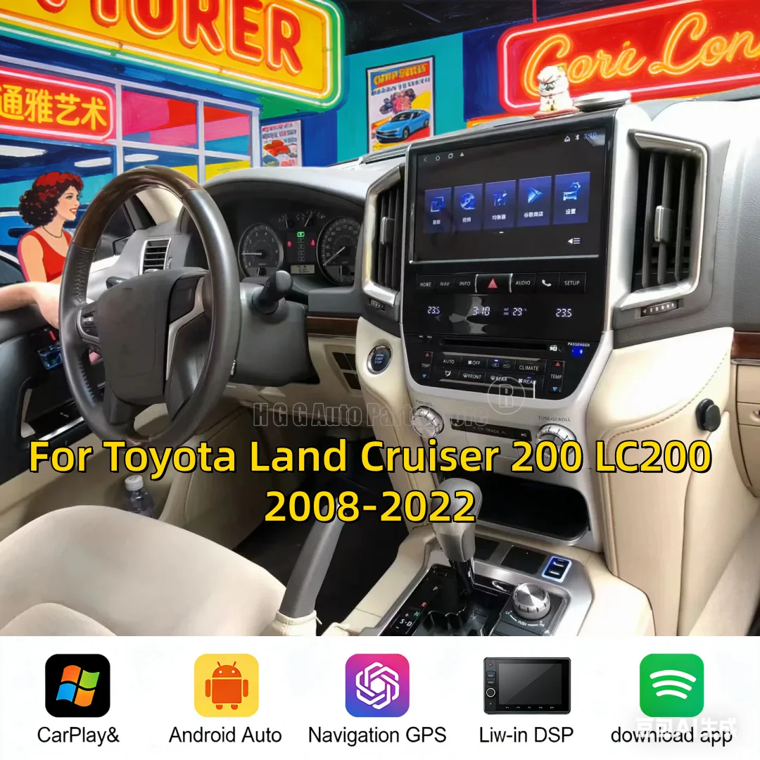 Radio de coche Android de 10.1 pulgadas para Toyota Land Cruiser 200 LC200 GXR VXR 2008-2022, estéreo, grabadora, GPS, navegación, Carplay