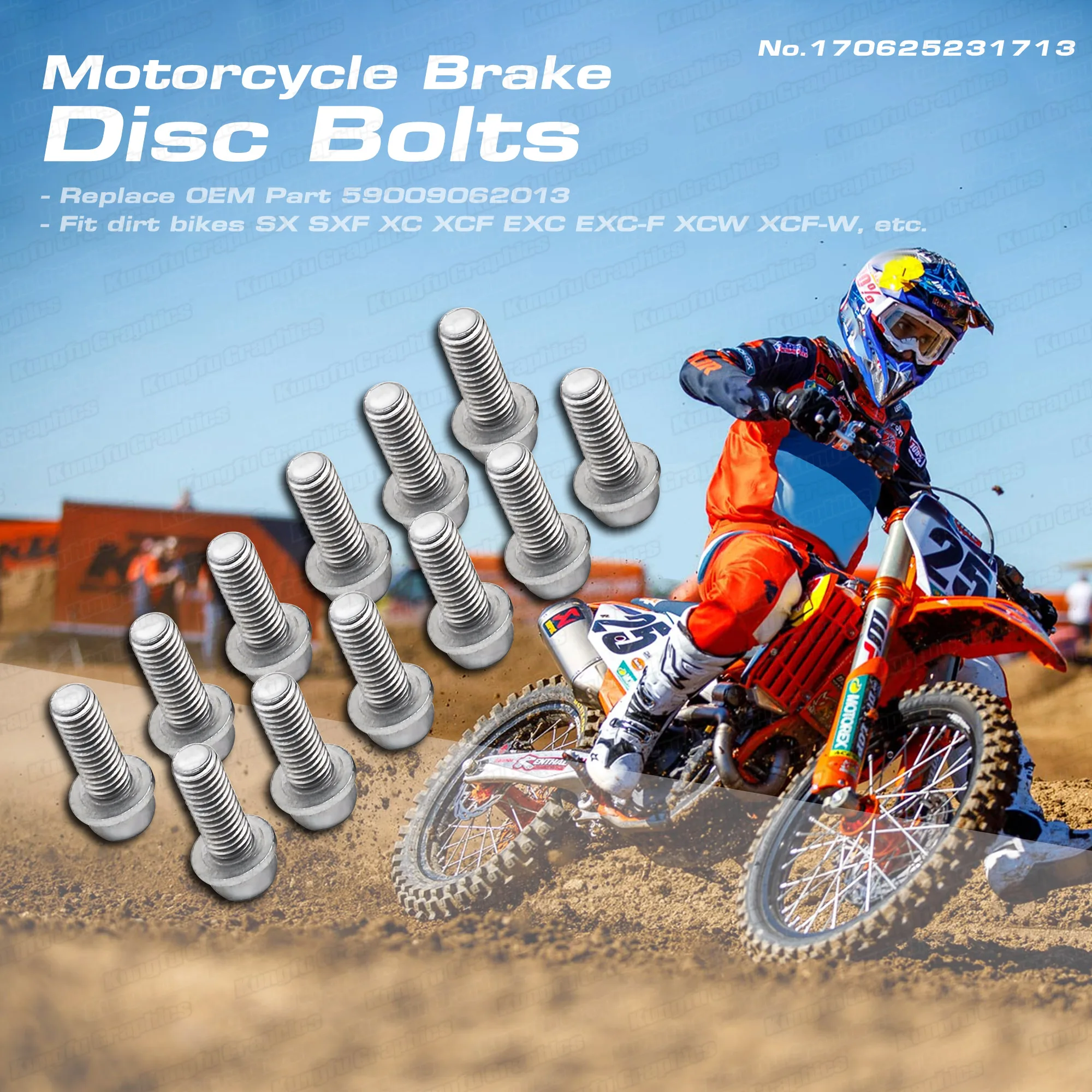 12pcs Motorcycle Brake Rotor Screw Replacement Fastener Bolt Kit Hexalobular for SX SXF XC XCF EXC EXC-F XCW XCF-W