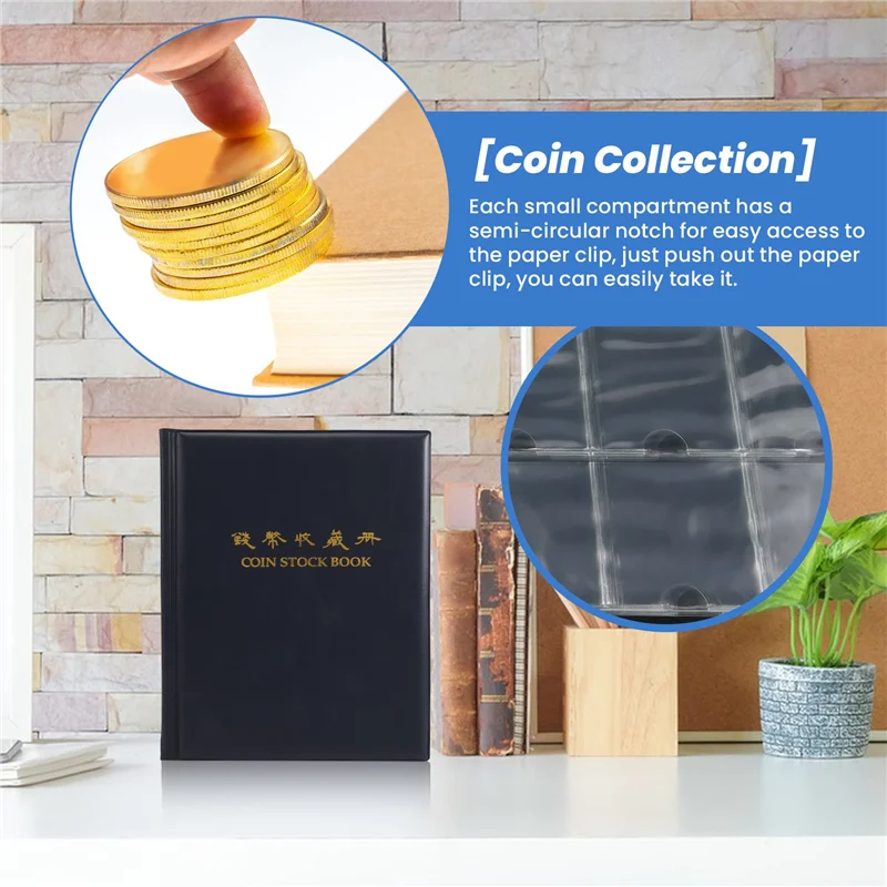 

OFSS-PCCB High Quality Put 200 Pcs Coins Album For Fit Cardboard Coin Holders Professional Coin Collection Book(Color Random)