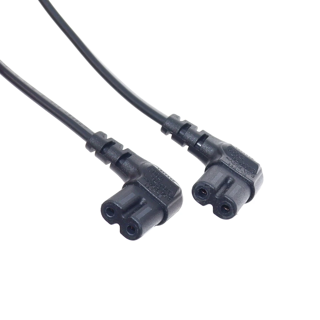 IEC Figure 8 Male to 2 Female 1 in 2 Out AC Power Cable, Length=30CM Black IEC320 C8 to 2X C7 Y Split AC Power Cord