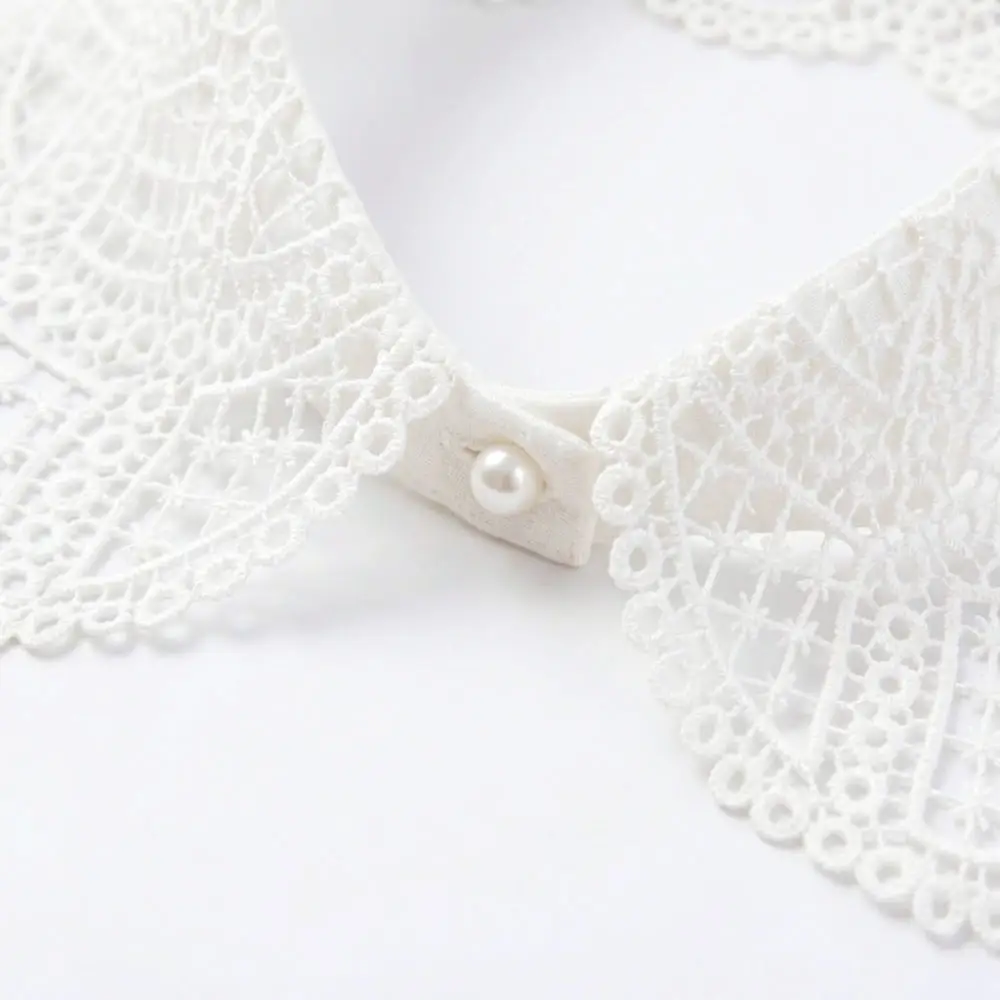 Elegant Floral Lace Detachable Collar Women Decorative Fake Dickey For Sweater Blouse Shirt Elegant Fashion Accessory
