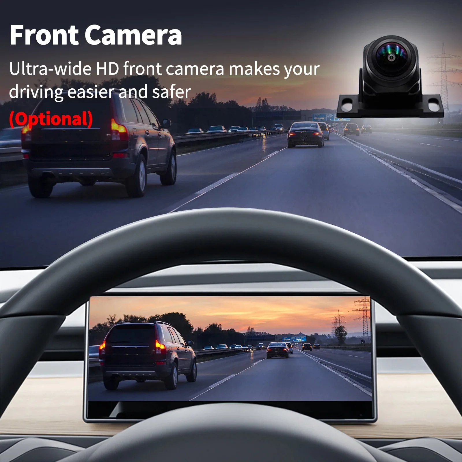 Pantalla frontal para Tesla Model Y 2017-2025 Juniper Model 3 2021-2025 Highland Carplay velocímetro y pantalla del tablero de la cámara