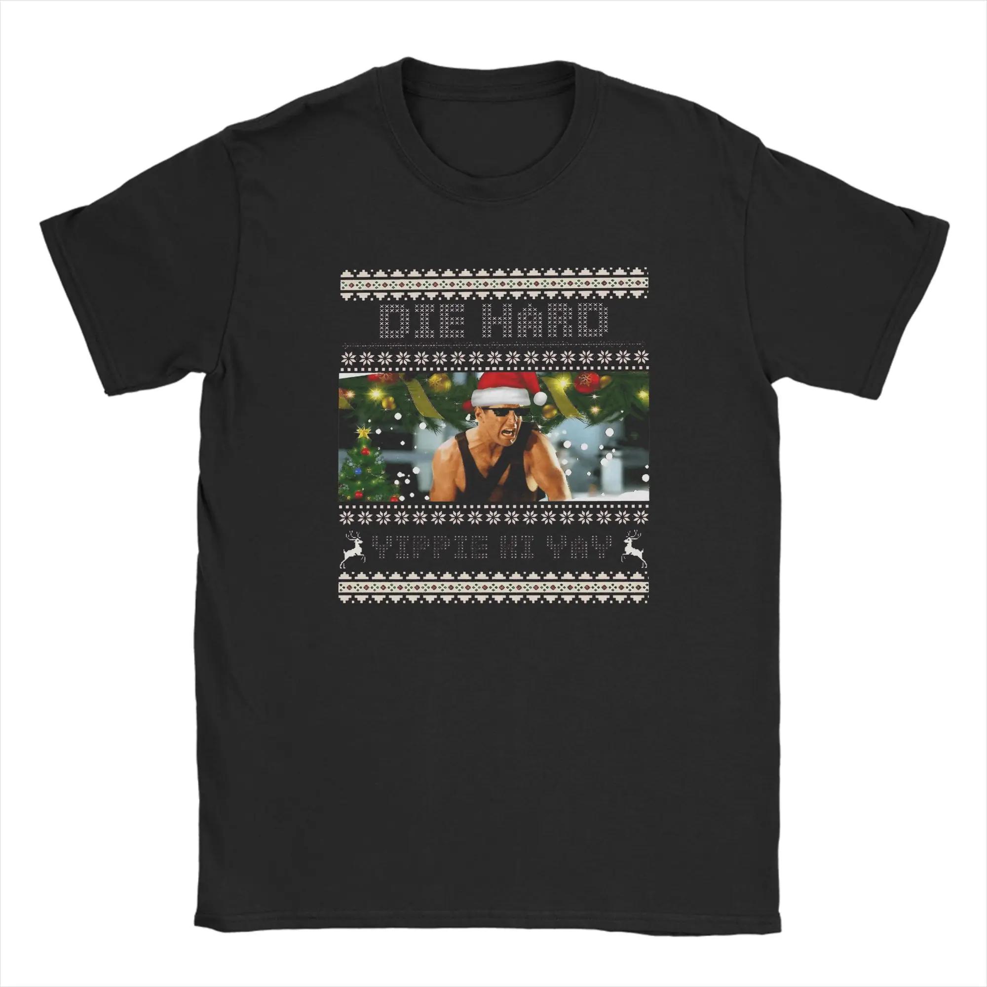 

Die Hard Christmas Yippie Ki Yay Мужские футболки Уникальные футболки с короткими рукавами и круглым вырезом Футболка из чистого хлопка Идея подарка Одежда