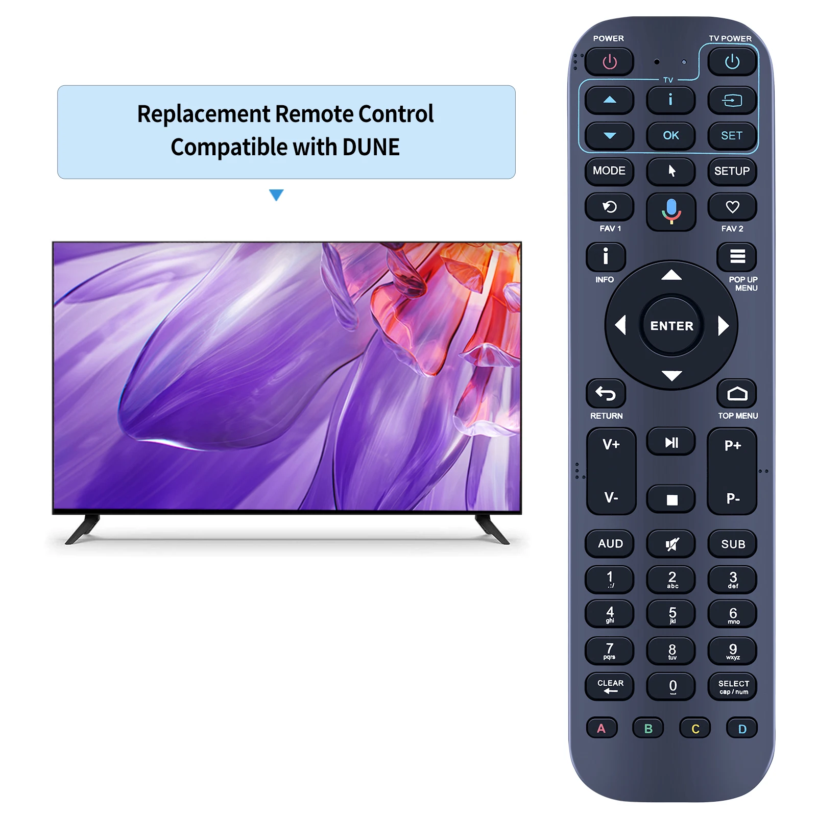 New Voice Remote Control For Dune HD Solo 8K HDR10 HDD Media Player