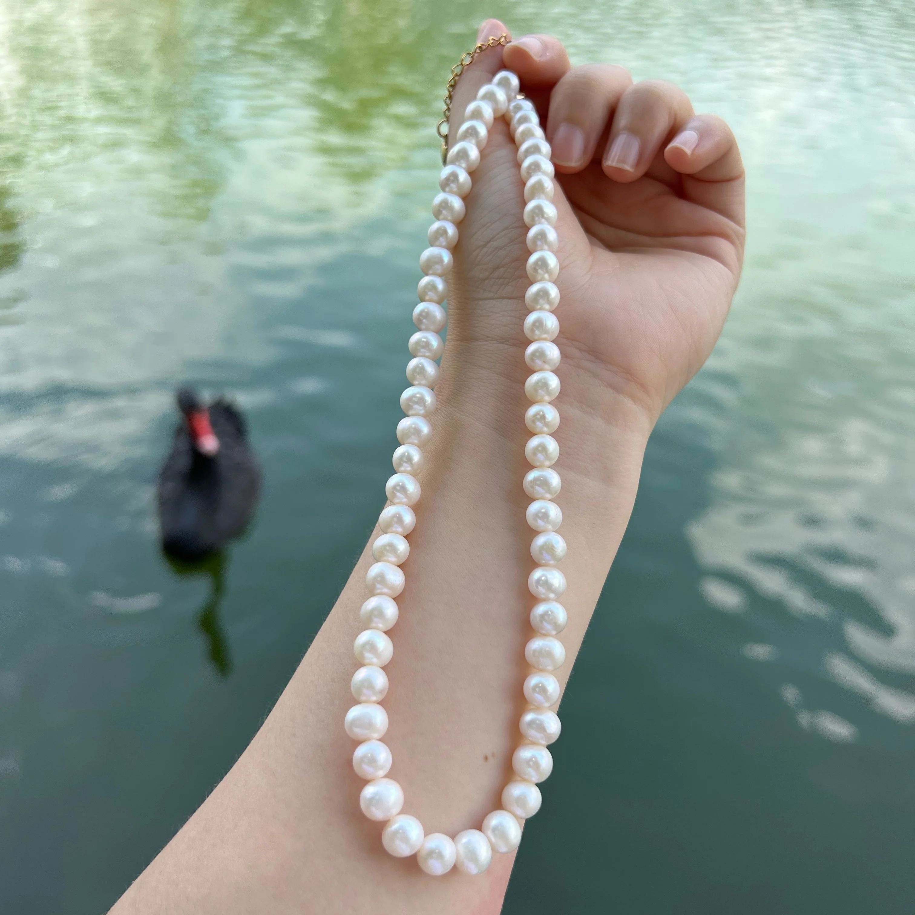 18 Inch New 7-8mm AAA Akoya White Real Pearl Necklace For customization, size, length, please contact