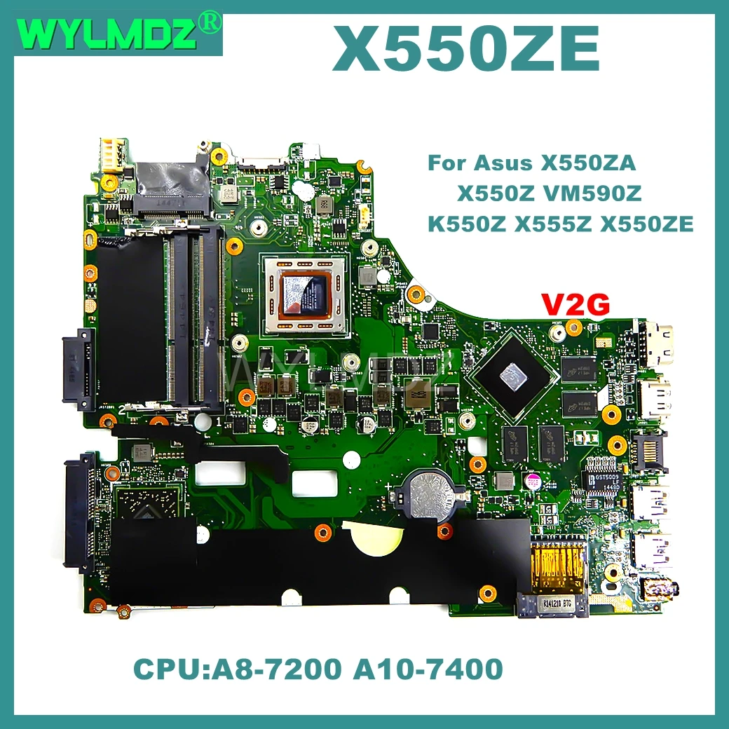 

X550ZE Motherboard For Asus X550ZE X550ZA X550Z X750Z K555Z VM590Z A555Z X750DP K550D Mainboard A8 A10 FX7500P LVDS/EDP UMA/PM