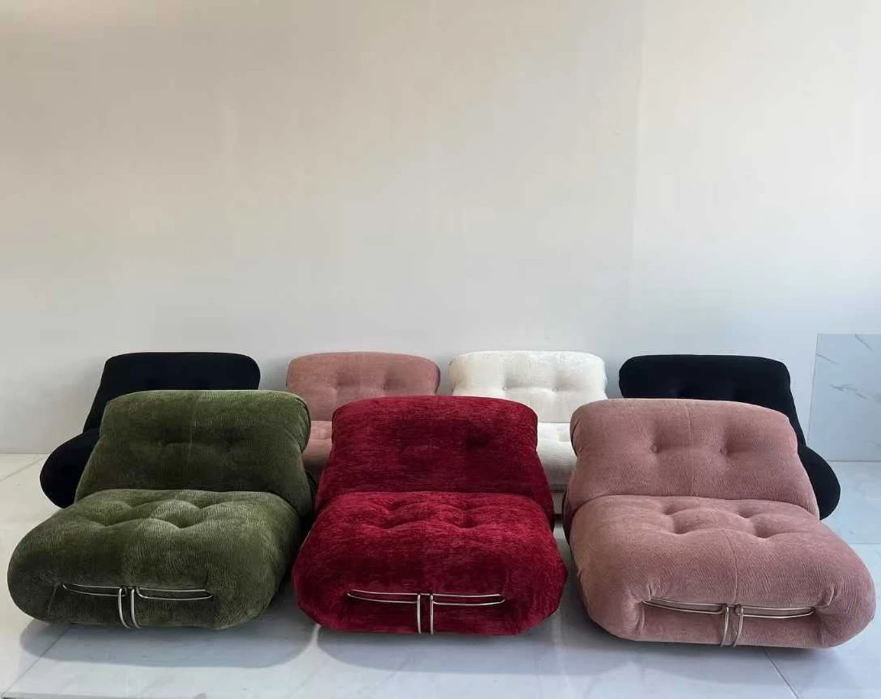 Modernes Samt-Chenille-Komfortsofa aus Leder für Wohnzimmer und Schlafzimmer, Sitzgarnitur, Loungesessel