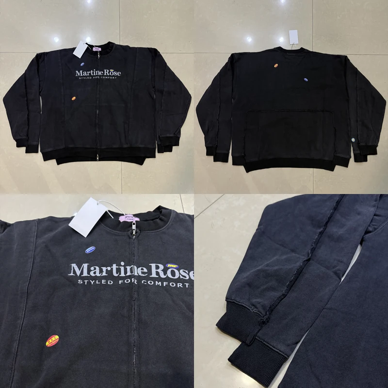 

Толстовка с капюшоном в американском стиле MARTINE ROSE, мужская универсальная повседневная толстовка с буквенным принтом, высокое качество, настоящая фотография, Martine Rose, толстовки на молнии