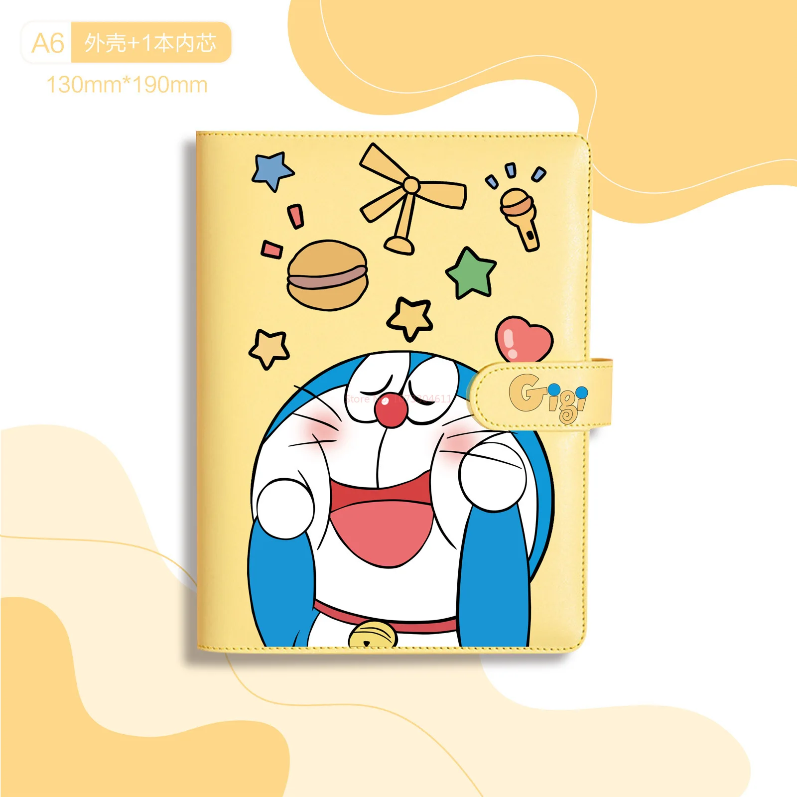 Imagem -04 - Doraemon Notebook com Fivela Magnética Anel Solto-folha Binder Student Hand Book Material Escolar Presente Atacado a6