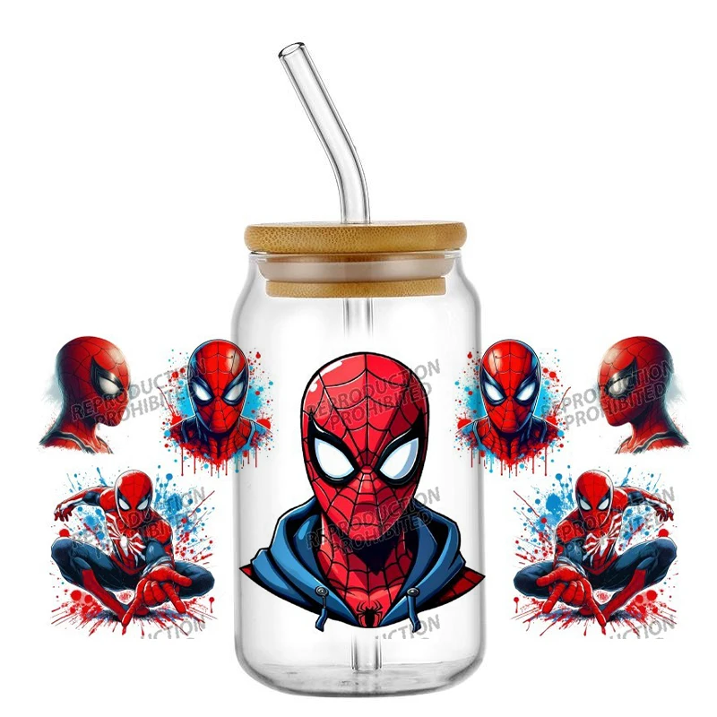 Popular Heroes Series UV DTF Sticker For 16oz Tumblers Mugs Bottles DIY cup wrap Creative Handmade Stickers home decpration
