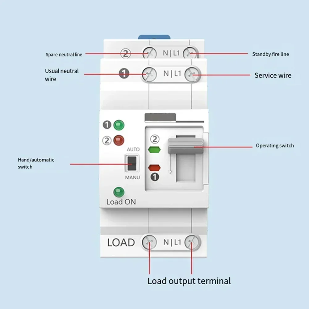 ATS Automatische Omschakelaar Elektrische Keuzeschakelaar Dual Schakelaar Voor Generator Intelligentie Lichtschakelaar 2P 63A 220V