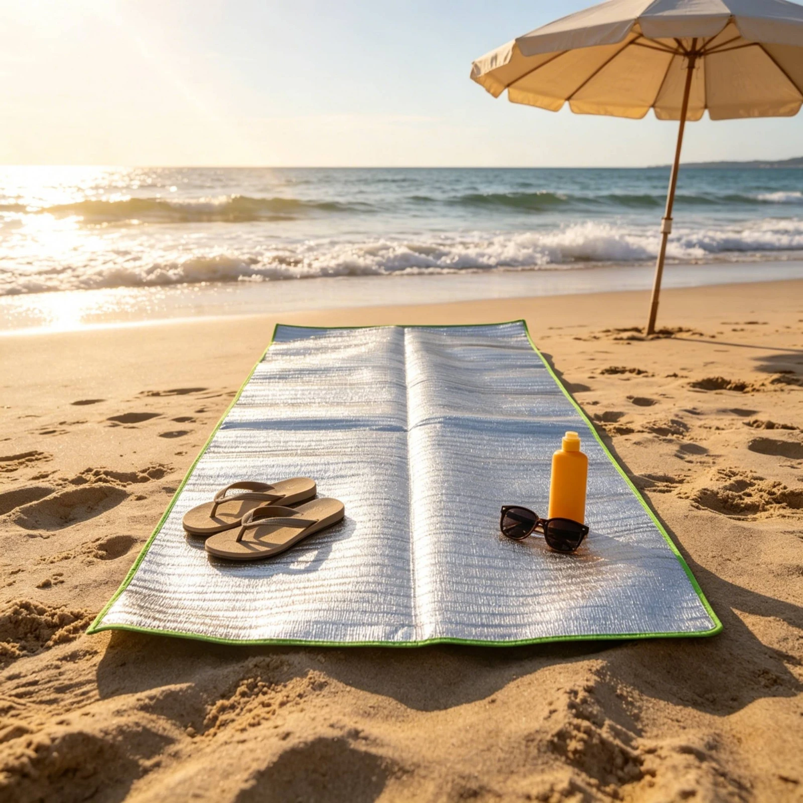 Aluminum-Film EVA Camping Mat Insulating Reflective Moisture-Resistant Ground Mat for Tent Floors, Picnic Areas