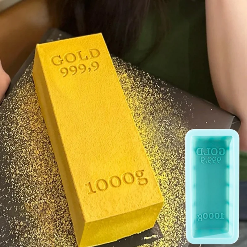 

Золотая кирпичная форма, силиконовая форма, инструменты для украшения торта, шоколадное мыло ручной работы, свеча, золотой стержень, форма для помадки