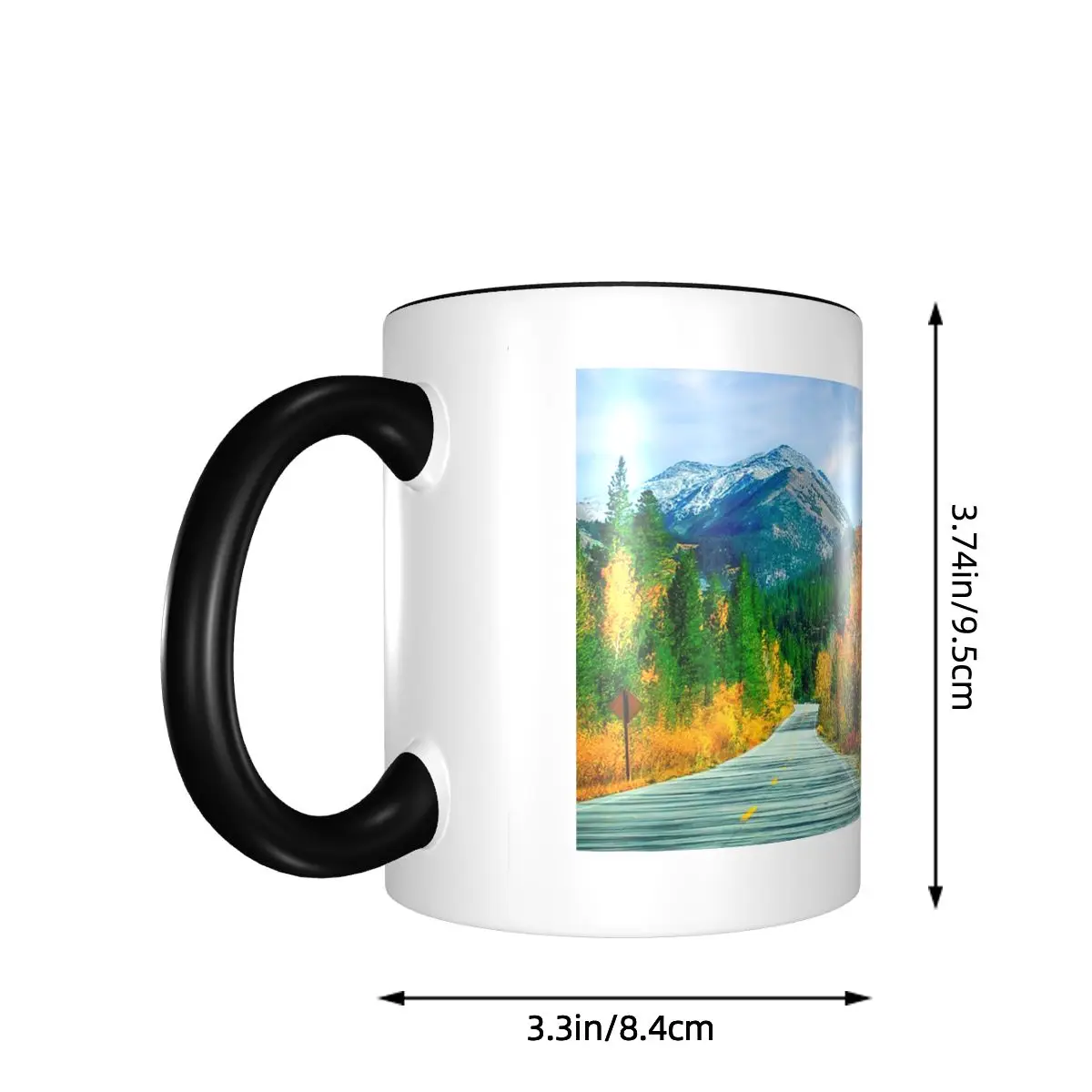 Fall Along The Road To South Lake Mug Funny Ceramic Coffee Cups Tea Mugs Milk Cup Drinkware Gifts for Friends