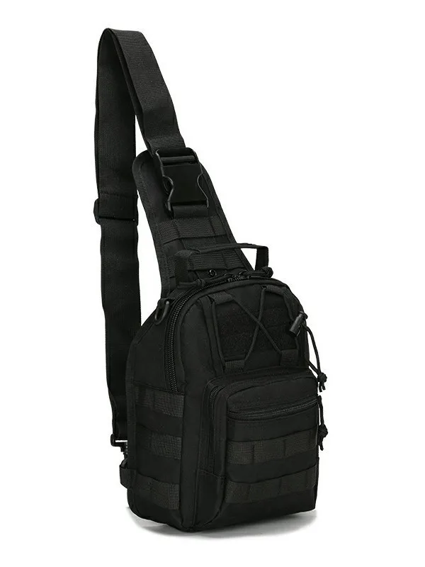 HTMCK 10L Multifunctional Tactical Chest Sling Bag, 600D Oxford Molle Crossbody Backpack for Outdoor Hiking Camping Travel gallery 1