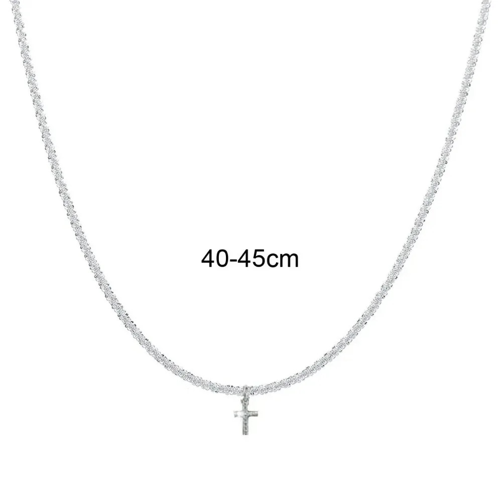 1 PCs Simple Ins Cauliflower Chain Sparkling Cross Collarbone Chain Full Star Collar Choker Necklace image 4