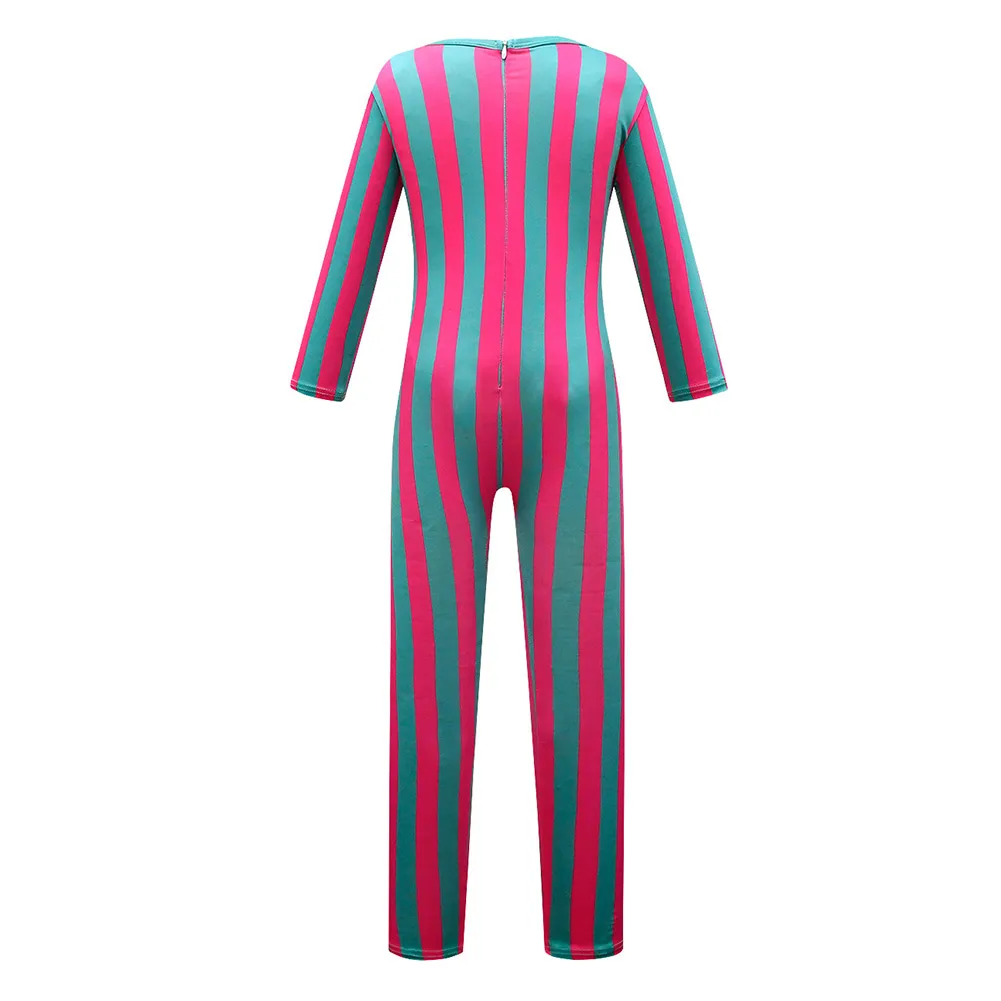 Kids Children Ken Cosplay Costume Barbier Boys Striped Pink Plush Pyjamas Jumpsuit Girls Roleplay Outfit Halloween Carnival Suit