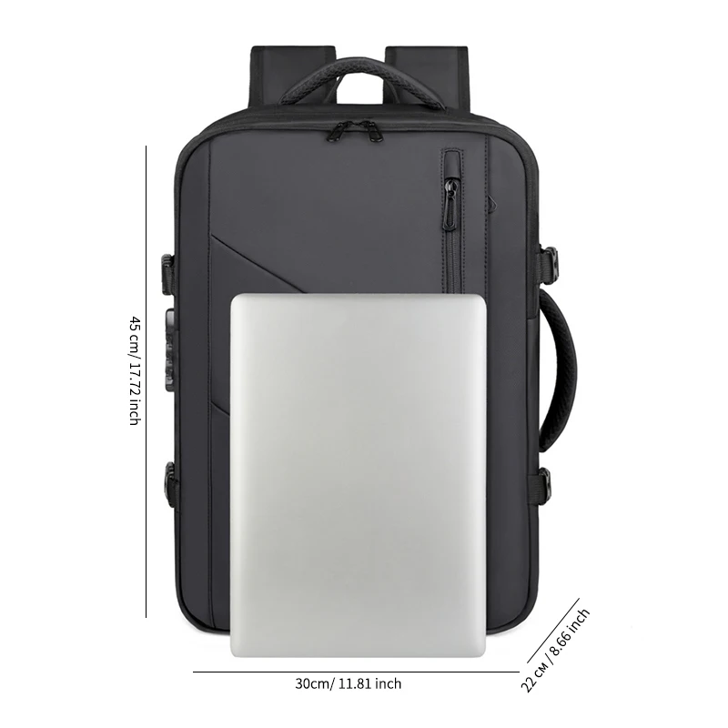 حقيبة ظهر رجالية قابلة للتوسيع وضغط مفرغ لرحلة عمل لمسافات قصيرة ذات سعة كبيرة للفصل الجاف والرطب حقيبة ظهر متعددة الوظائف للأعمال