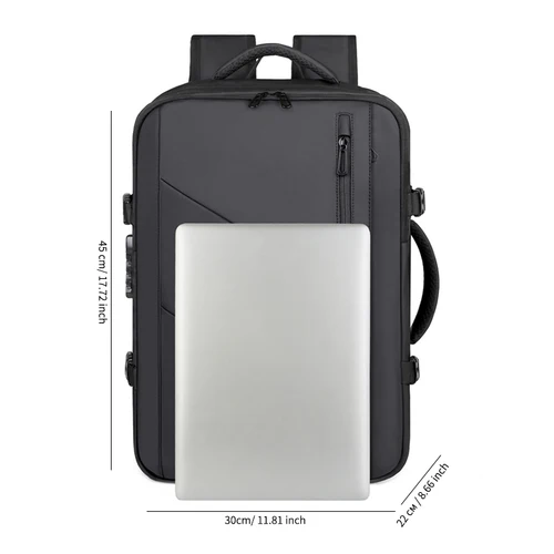 Imagen 2 del producto Mochila para hombre, compresión al vacío expandible, viaje de negocios de corta distancia, gran capacidad, separación de ropa seca y húmeda, mochila multifuncional de negocios