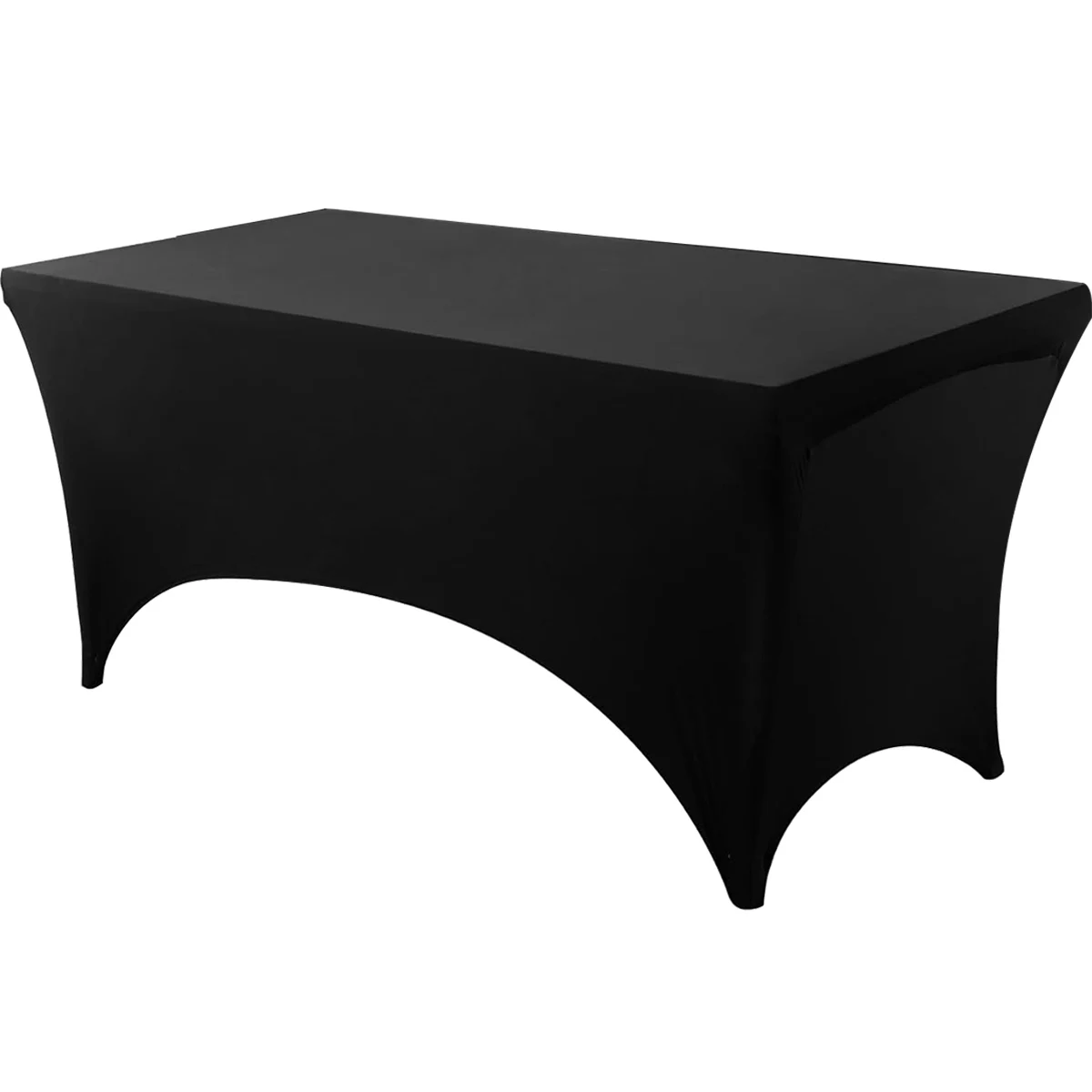 Stretch tablecloth featuring a form-fitting design; washable and wrinkle-resistant, suitable for various events, weddings, parti
