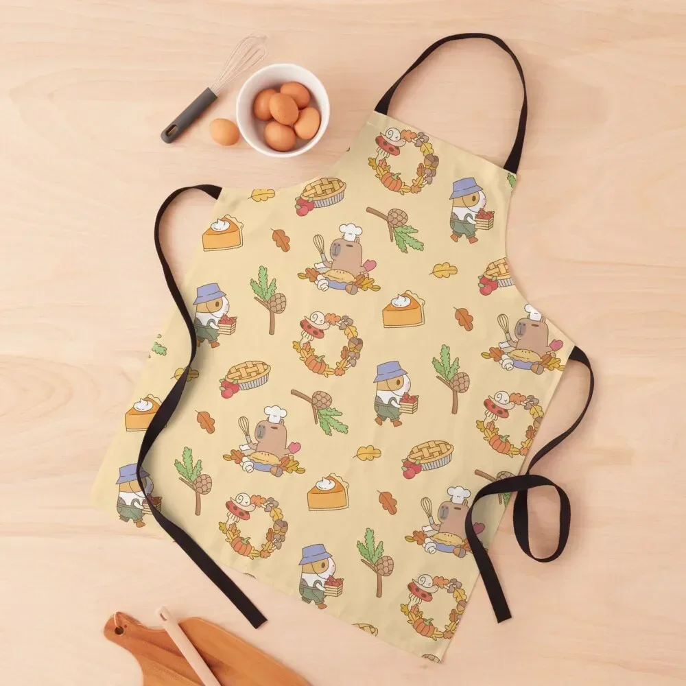 

Bubu the Guinea pig, Fall and Pie Apron For Hairdresser Home Cleaning New year's Apron