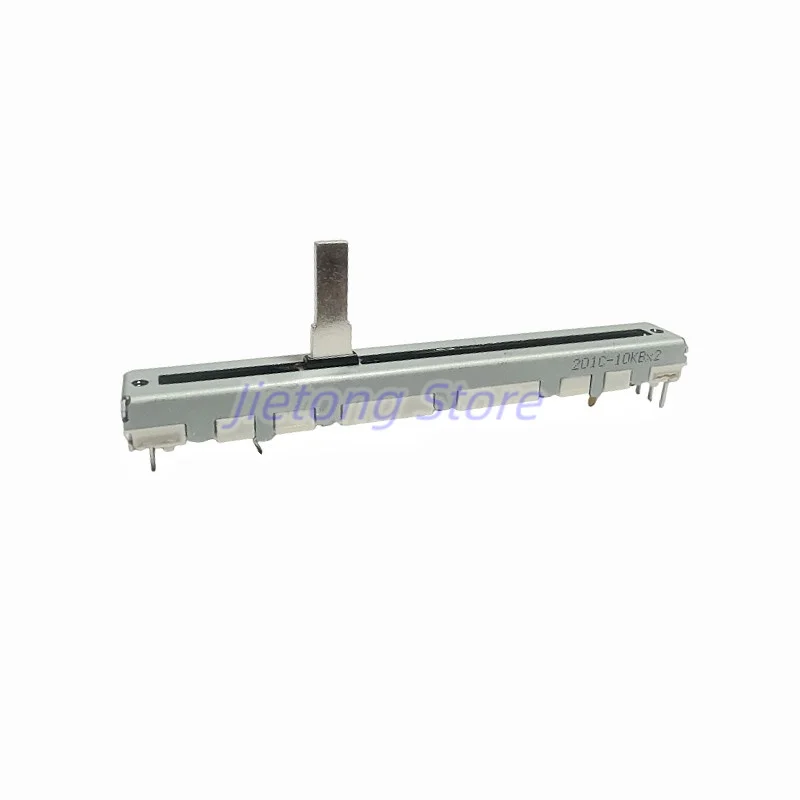 1pc ALPS 75MM Slide Potentiometer 10KBX2 Dual-Unit Mixer Volume Pusher RS6011 Fader Handle Length 15mm
