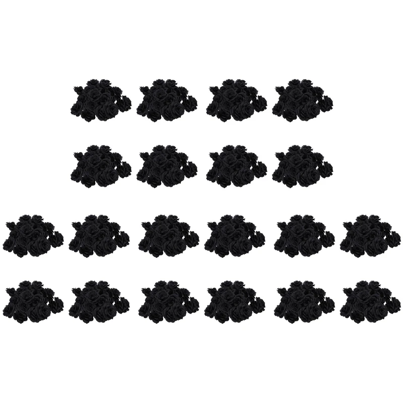 

400 Pcs Black Rose Artificial Silk Flower Party Wedding House Office Garden Decor DIY