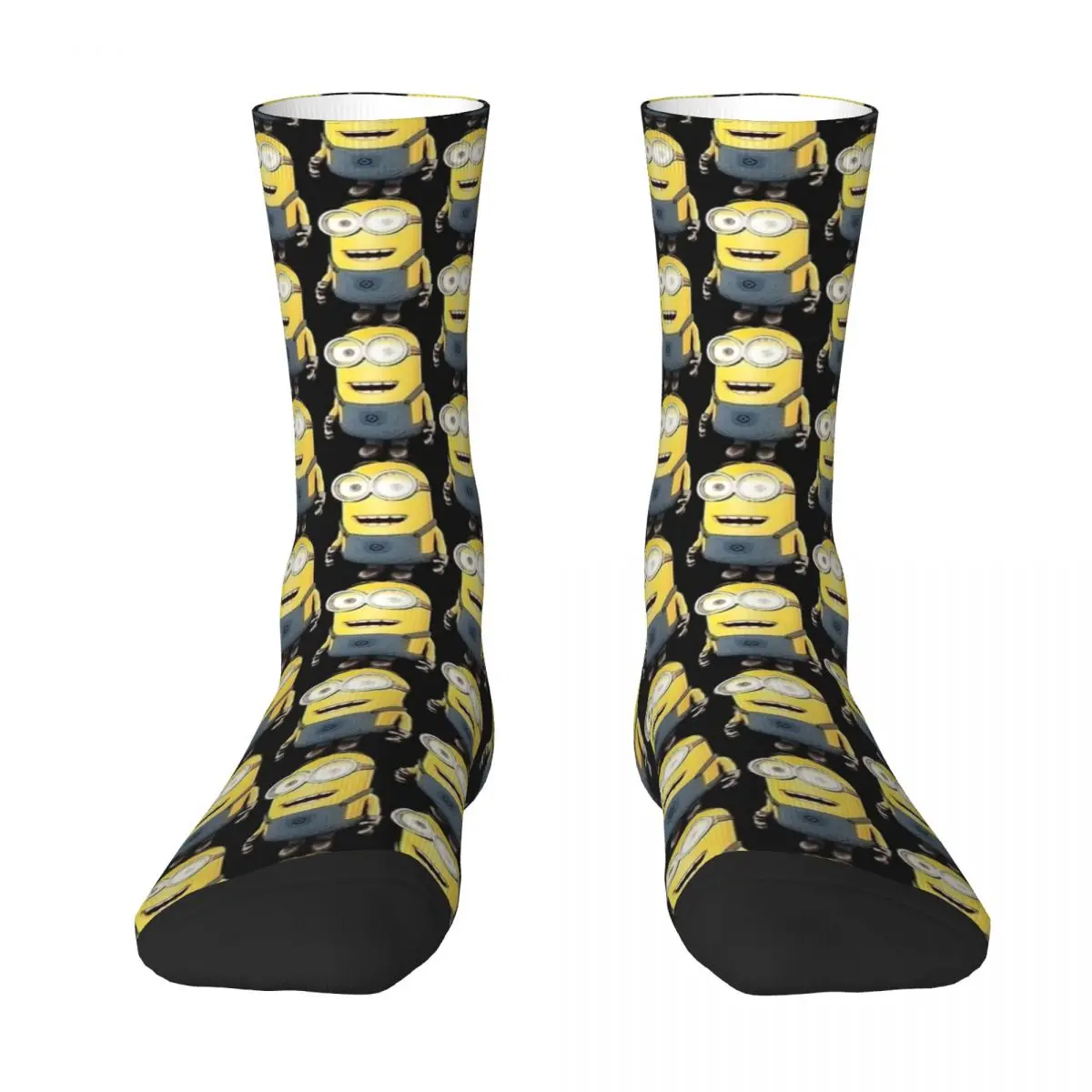 Cute Minions Cartoon Stockings Yellow Big Eyes Graphic Casual Socks Autumn Anti Bacterial Socks Unisex Men Comfortable Socks