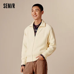 Semir Sweater Men 2024 Autumn New Couple Warm High Neck Sweater Inner Wear Open Cardigan