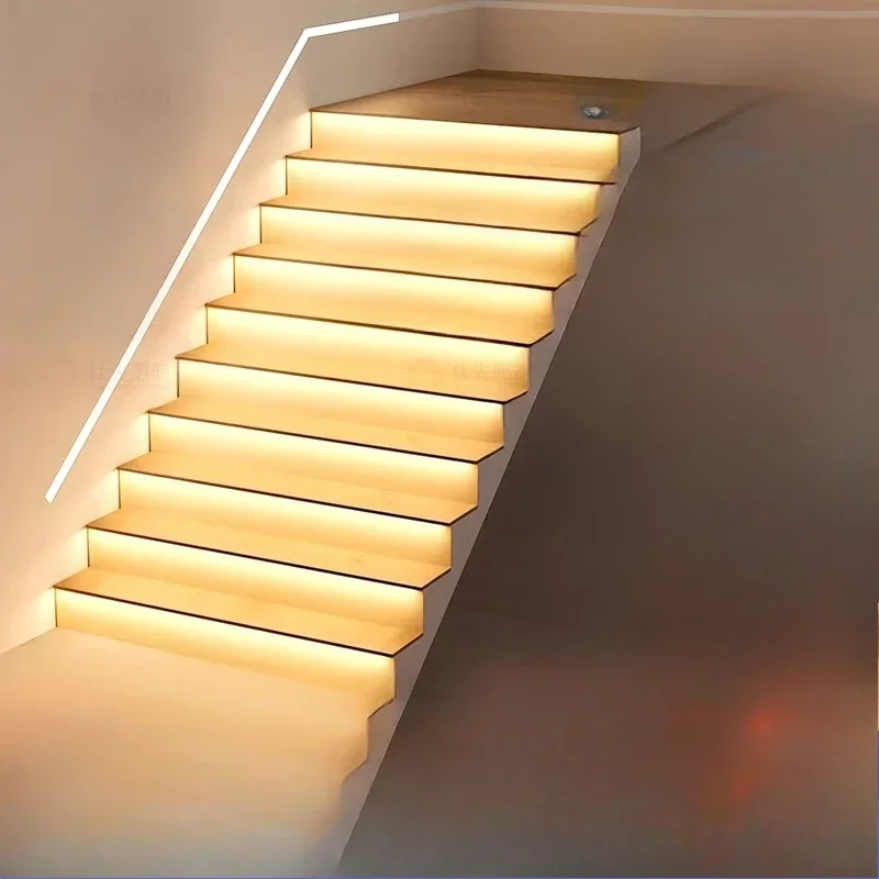 Stair step sensor light, wiring-free duplex villa intelligent Internet celebrity step step light, stair light strip