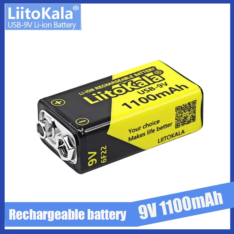 

Authentic LiitoKala USB-9V 1100mAh lithium battery universal microphone toy remote control KTV 6F22