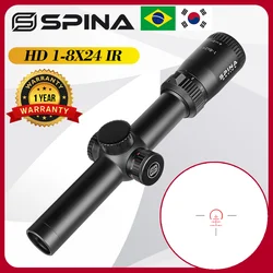 SPINA Optics 1-8x24 Long Eye Relief Wide-angle Second Focal Plane Scope Tactical Hunting Scope Sight 1/2 MOA R&G Illuminated