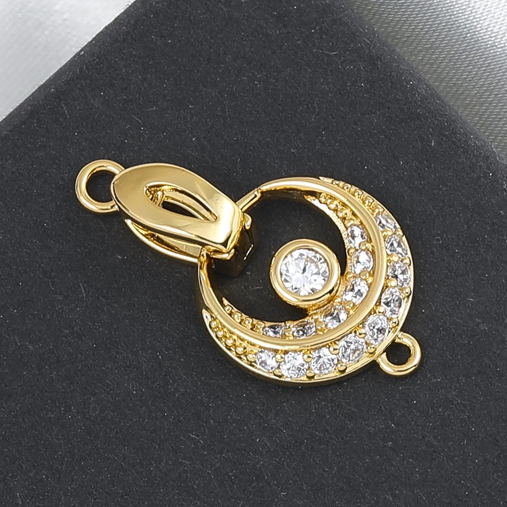 Juya DIY 18K Gold Plated Creative Closure Fasteners Lock Clasps Accessories For Needlework Beads Pearls Jewelry Making Material