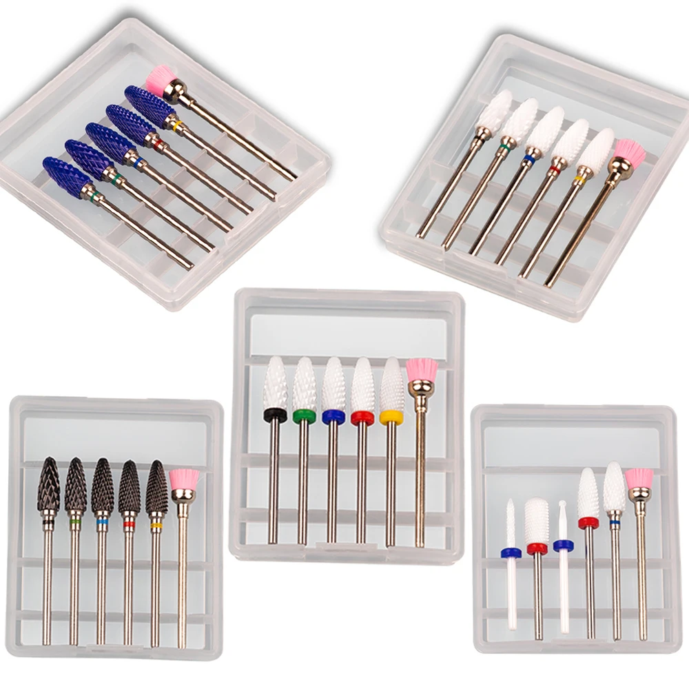 6/7pcs Milling Cutter For Manicure Set Ceramic Carbide Nail Drill Bits Brush Mill Manicure Accessories for Removing Gel Varnish