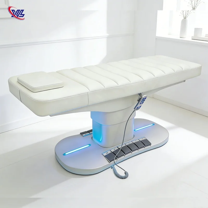 Xinman 3 Motor Foot Control Rotatable Heating Therapy Spa Salon Eyelash Lash Bed Beauty Chair Facial Treatment Massage Table