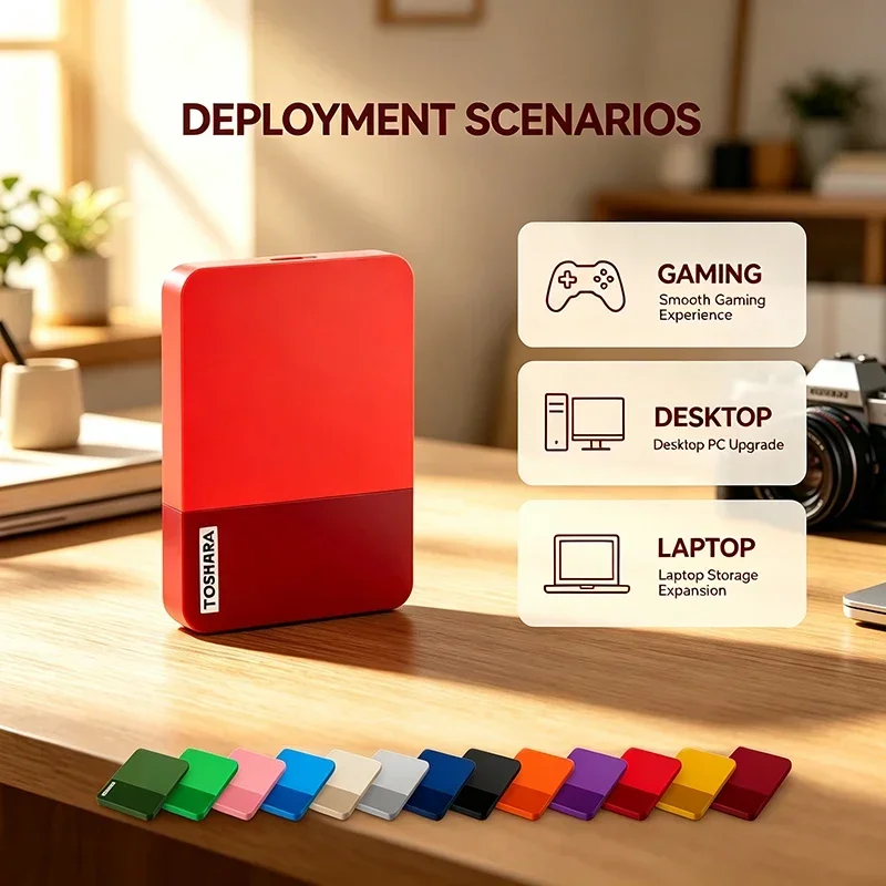 Original T0 wine red/red/yellow Portable External Hard Drive High Speed Storage Disk Compatible with Laptop Desktop MacAndroid