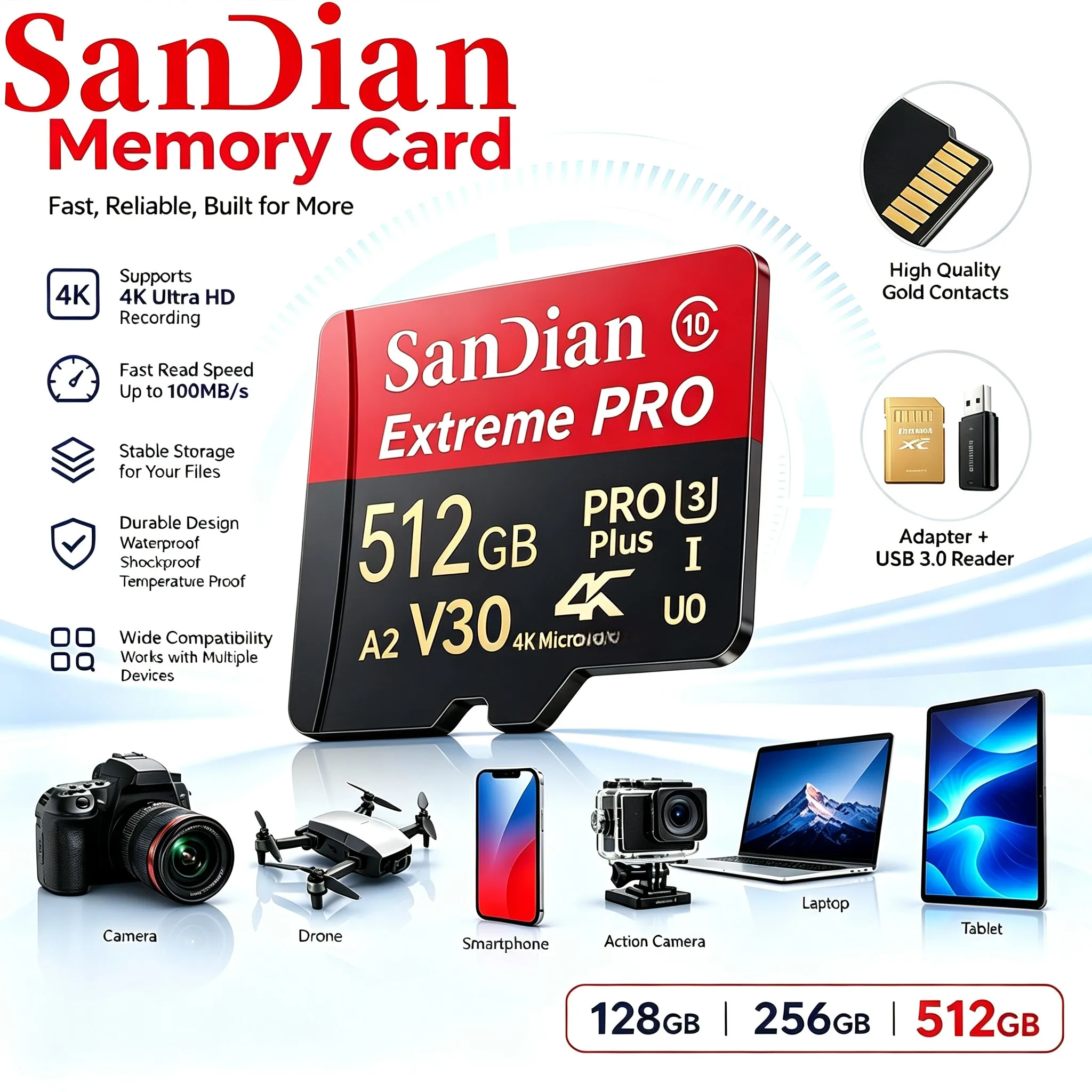 Micro TF SD Card TF Cards Memory Card SD Cards 32GB 64GB 128GB 512GB Compact A2 C10 4K High Endurance for Dash Cam Smartphone