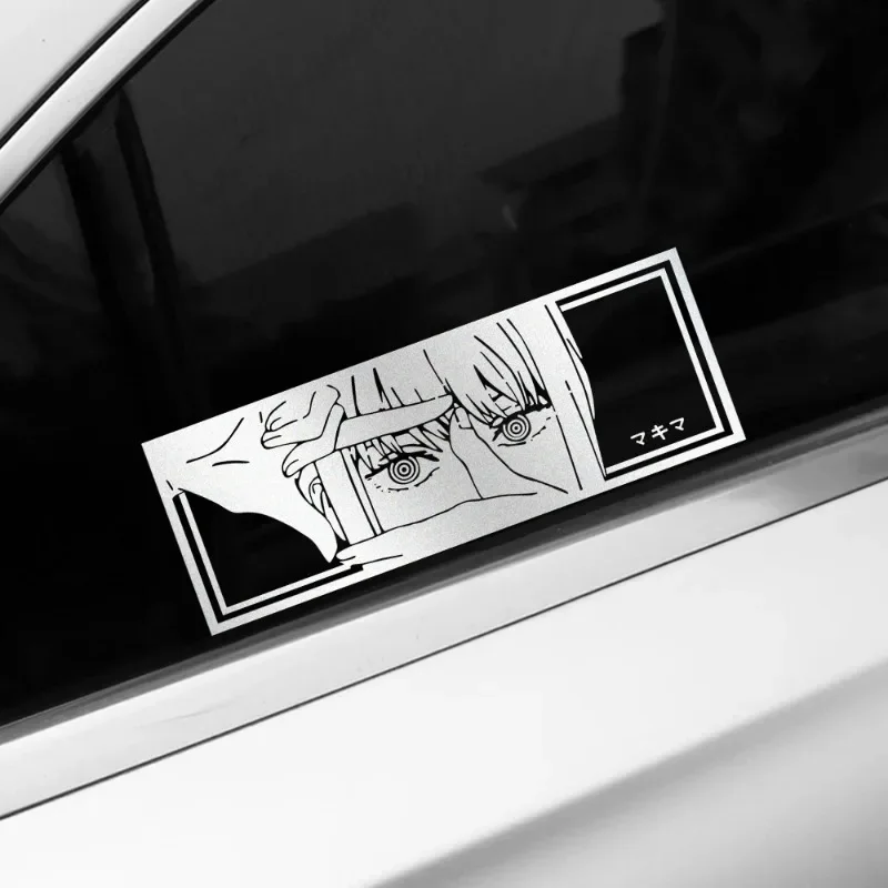 Pegatina de Anime japonés para coche, pegatina de ojo afilado para ventana, parabrisas trasero, camiones creativos de PVC, furgonetas, calcomanías de película de vinilo reflectante