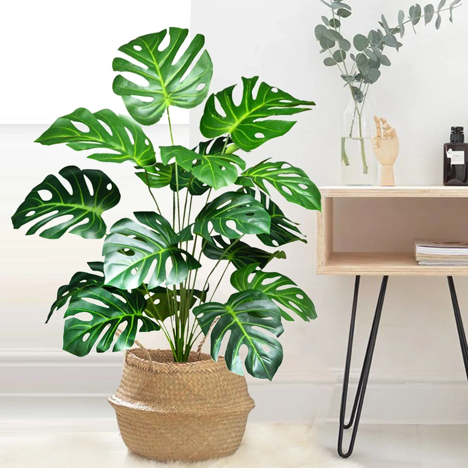 Hochwertige 76/86CM Künstliche Monstera-Pflanze, Falsche Palme, Plastik-Schildkrötenblatt, Grüne Pflanze für Heim, Garten, Zimmer und Bürodekoration – Detail 19