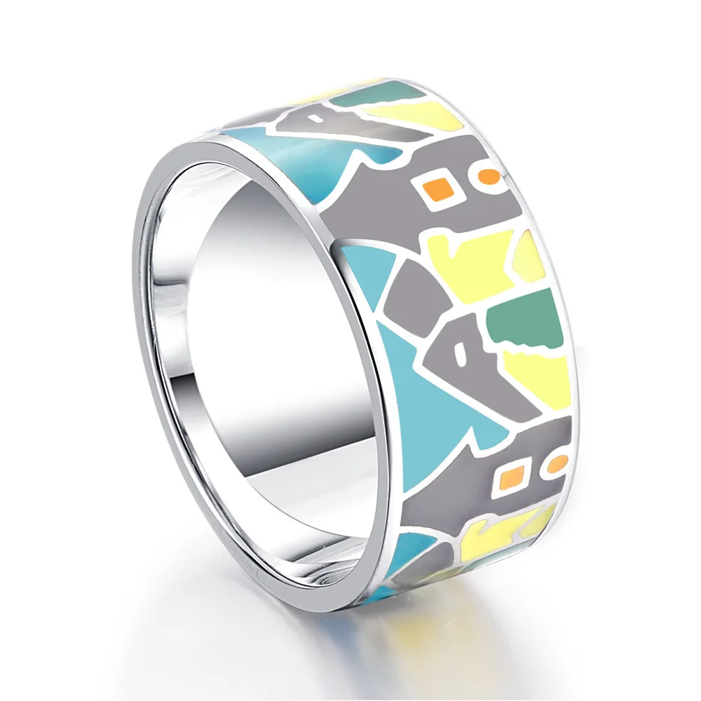 

Sun Star Original Enamel Jewelry Design Sterling Silver 925 Enamel Ring for Party