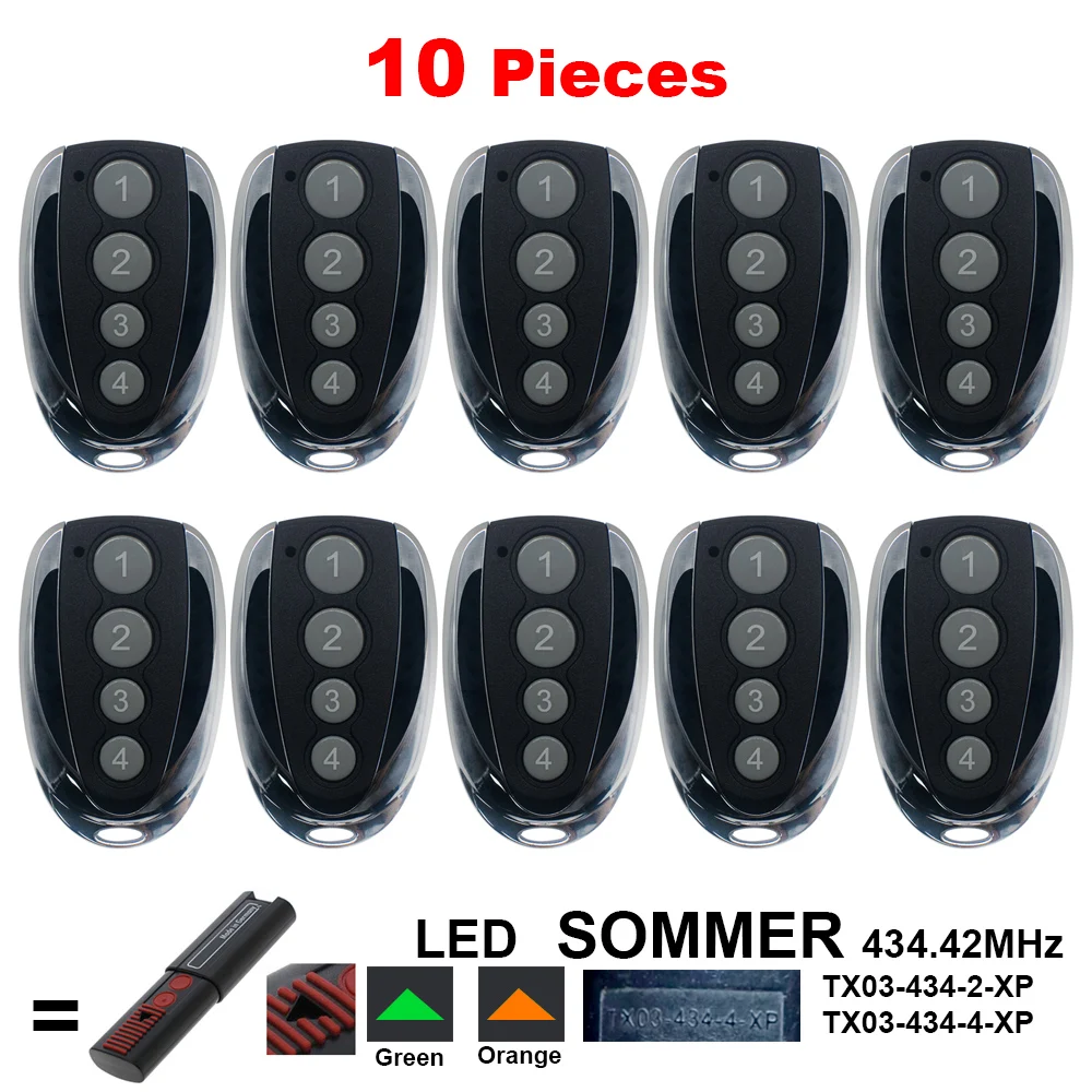 جهاز التحكم عن بعد بباب المرآب ، SOMMER ، TX03 ، ، MHz ، من من من من نوع 10 ، Keyfob ، 10