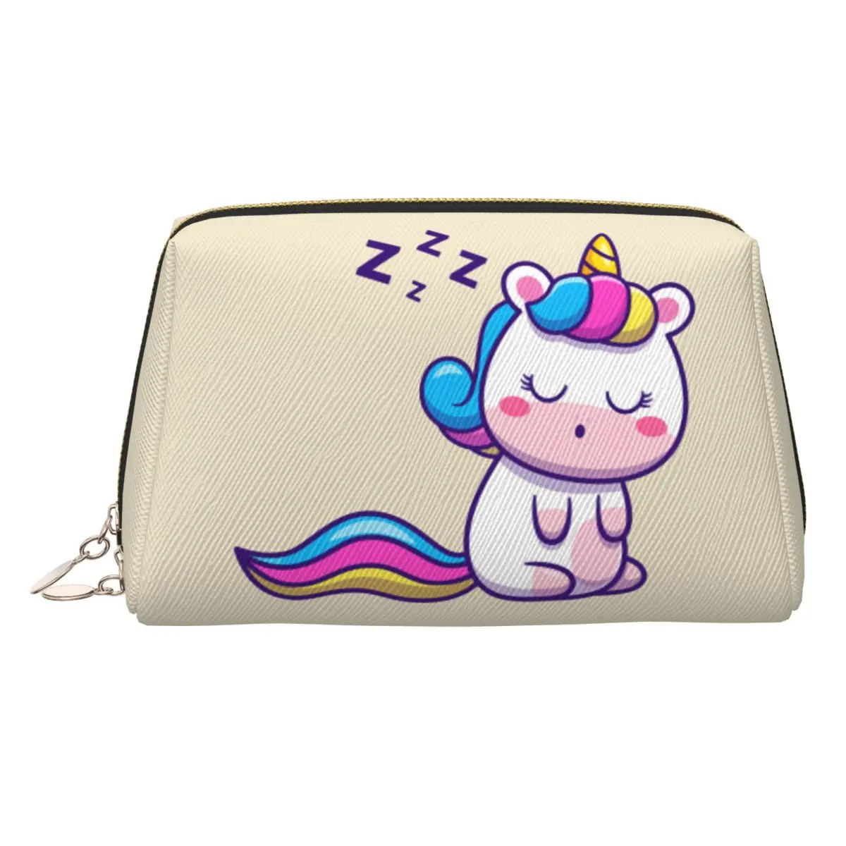 Cute Unicorn Sleeping Cartoon Women Cosmetic Bags Travel Makeup Organizer Pouch Toiletry Storage Dopp Kit Case
