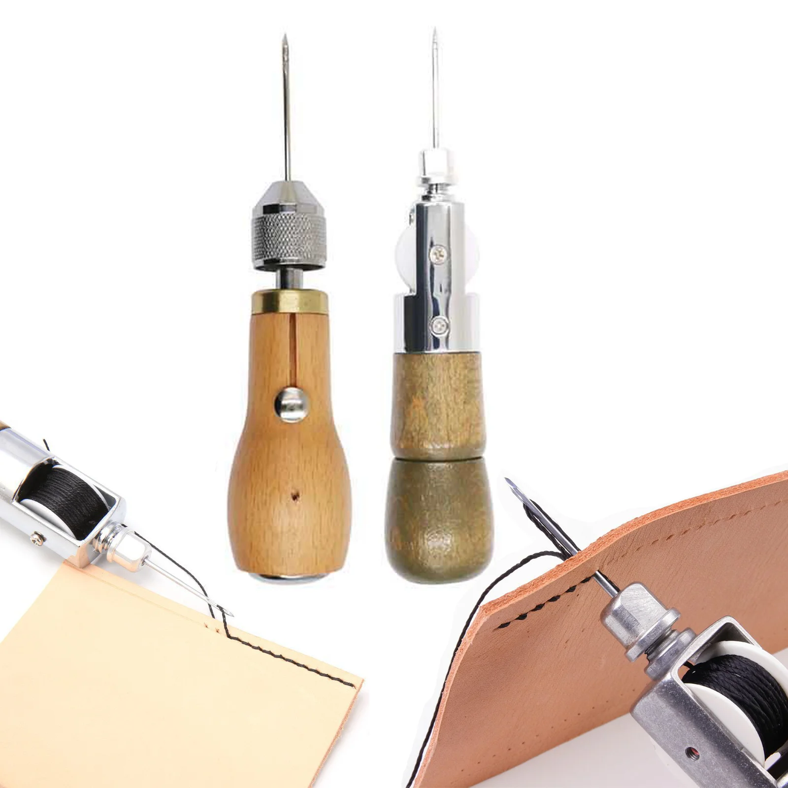 

DIY Leather Sewing Awl Kit Waxed Thread Hand Sewing Tools Leather Craft Edge Stitching Belt Strips Shoemaker Canvas Repair Tools