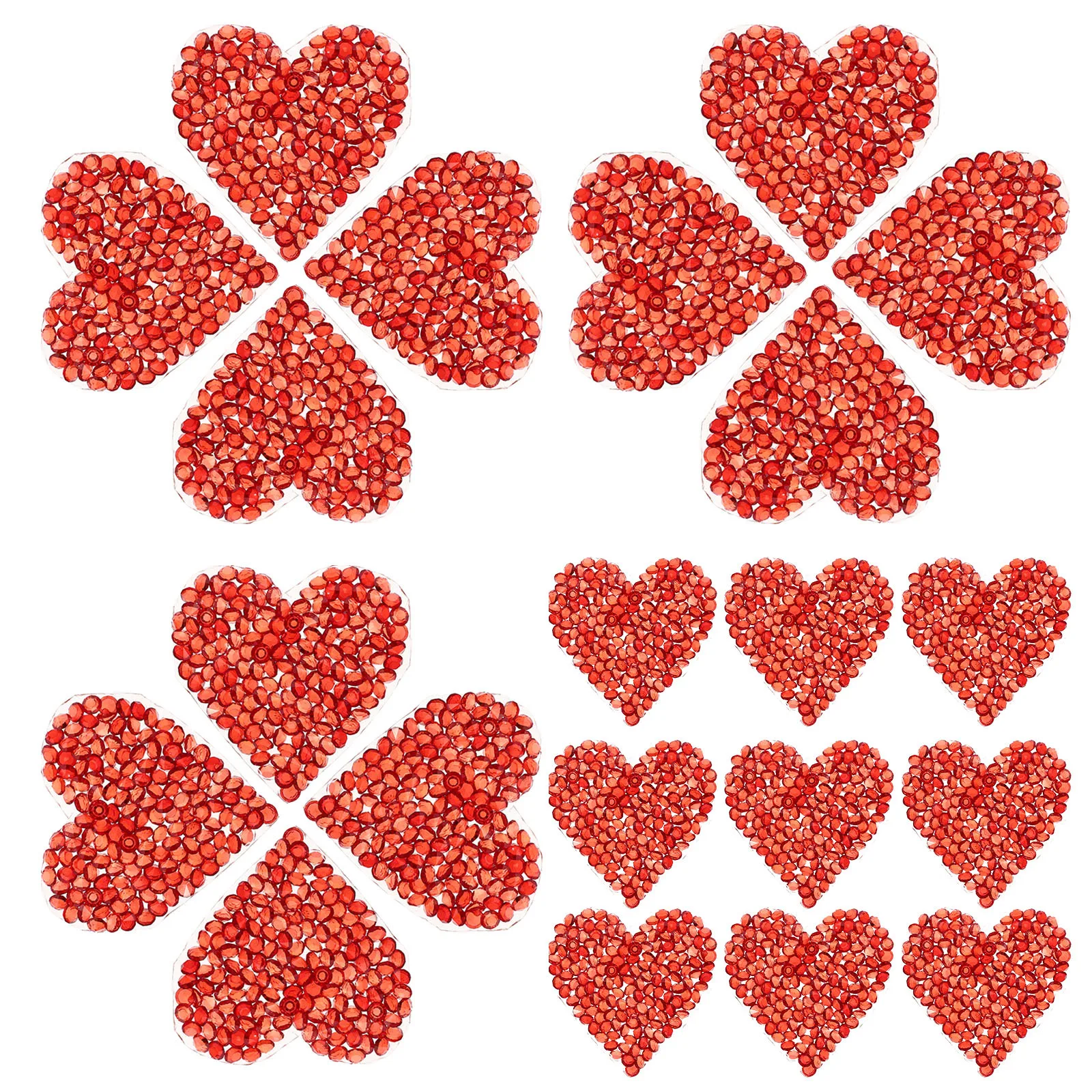 

24Pcs Rhinestone Heart Patches Decorative Clothes Applique Bag Decors DIY Repair Accessories Patches for Clothes