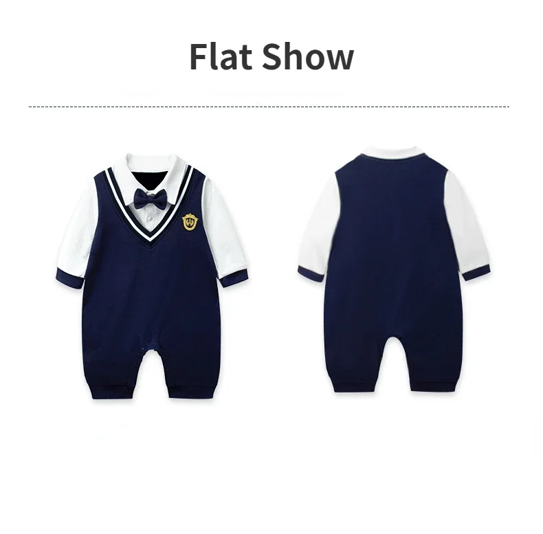 Newborn Autumn Long-sleeved Jumpsuit Baby Romper Hundred Days Weekly Banquet Cotton Clothes  1-3-6-9-12-18M