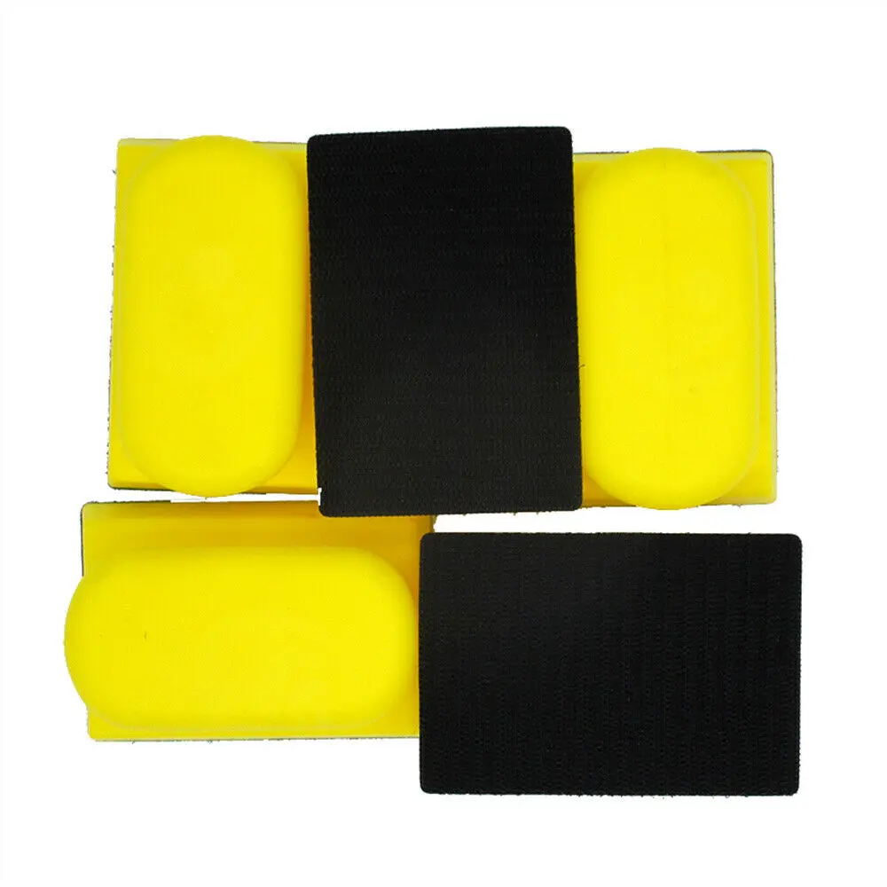Bloque de lijado a mano, almohadilla de pulido de respaldo de papel de lija, soporte de disco de lijado de espuma Pu para muebles de lana, 66x96MM