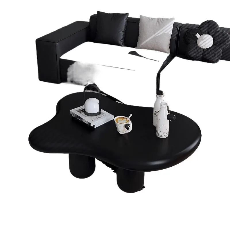 

Black four-legged cloud coffee table household bedroom light luxury special-shaped