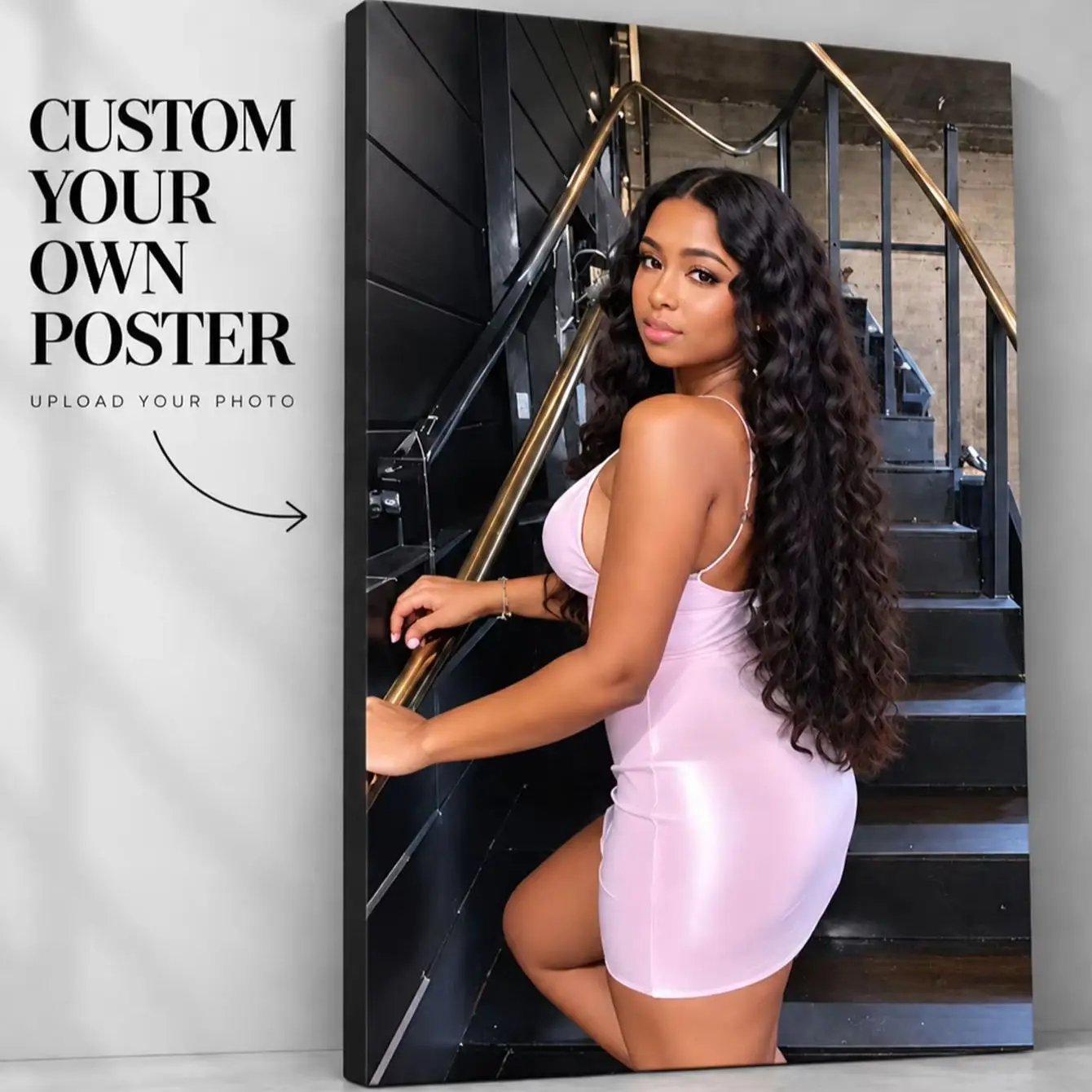Custom Photo Canvas Print, Personalized Unframed Wall Art for Friends, Personal Portrait Poster for Room Decor & Birthday Gift